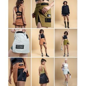 Wondery Outdoors Trail Skort 3X Green Utility Gorp Core Hiking Cargo Belt Nylon